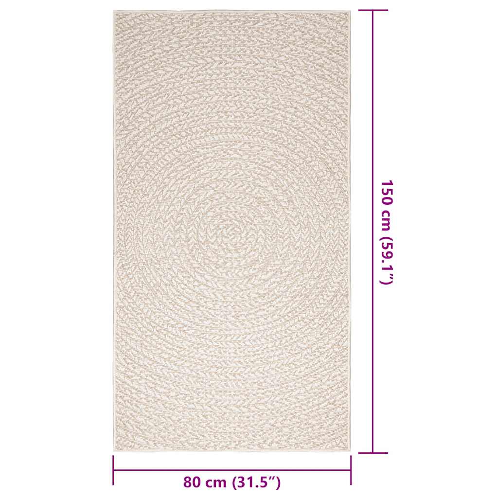 Tapete ZIZUR creme 80x150cm aspeto de juta interior e exterior