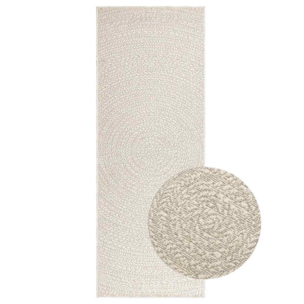 Tapete ZIZUR creme 80x200cm aspeto de juta interior e exterior