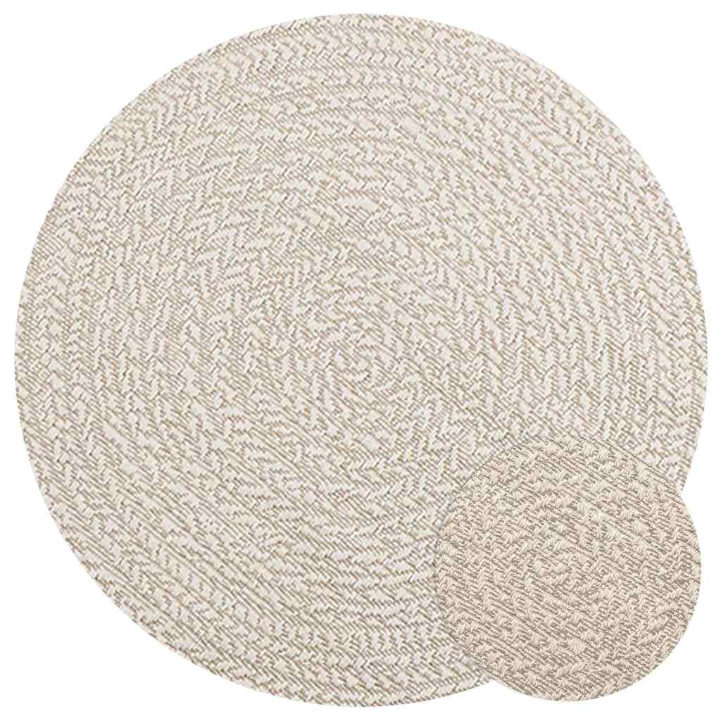 Tapete ZIZUR creme Ø 90 cm aspeto de juta interior e exterior
