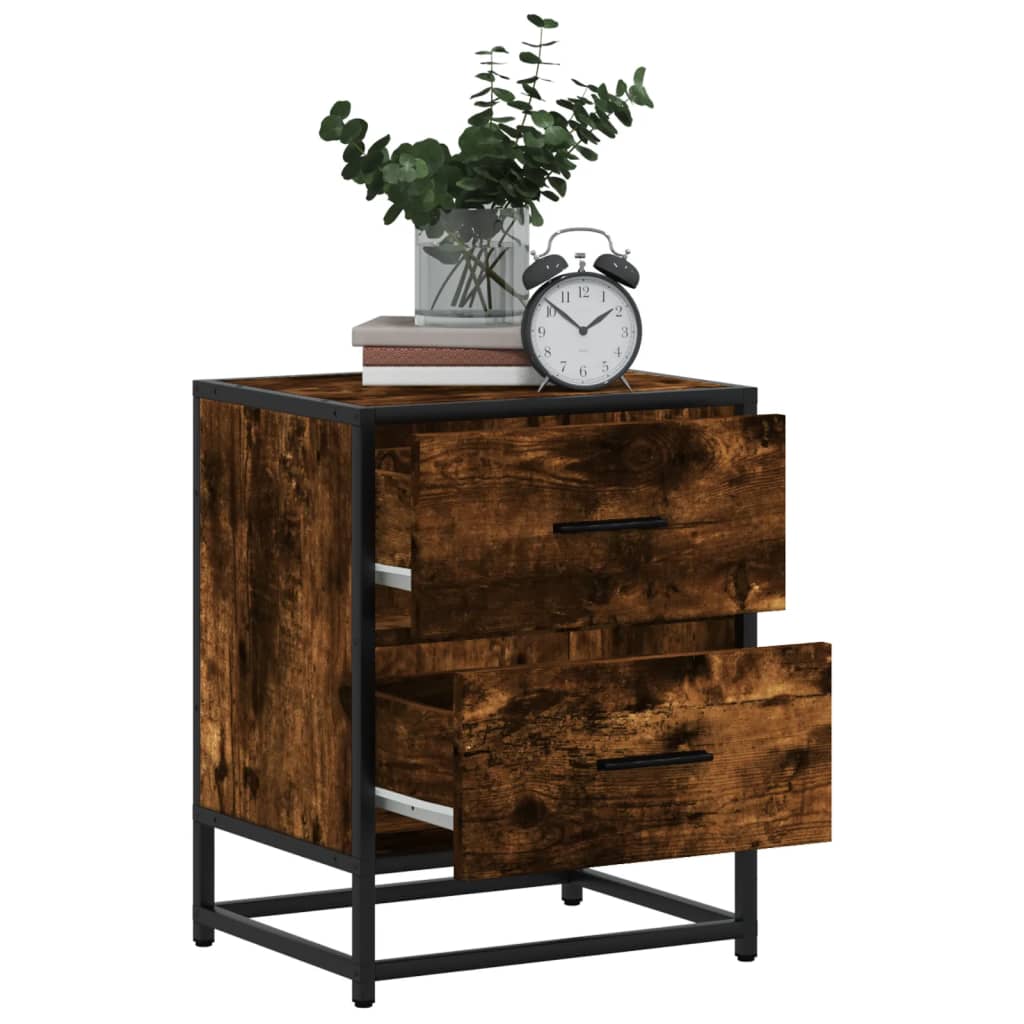 Mesa de cabeceira 40x31x50 cm deriv. madeira carvalho castanho