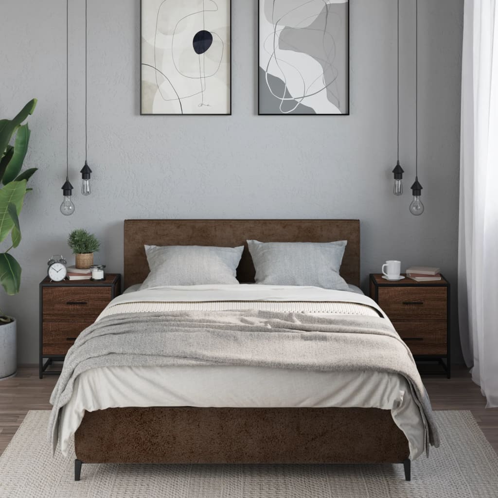 Mesas de cabeceira 2 pcs derivados de madeira cinzento sonoma