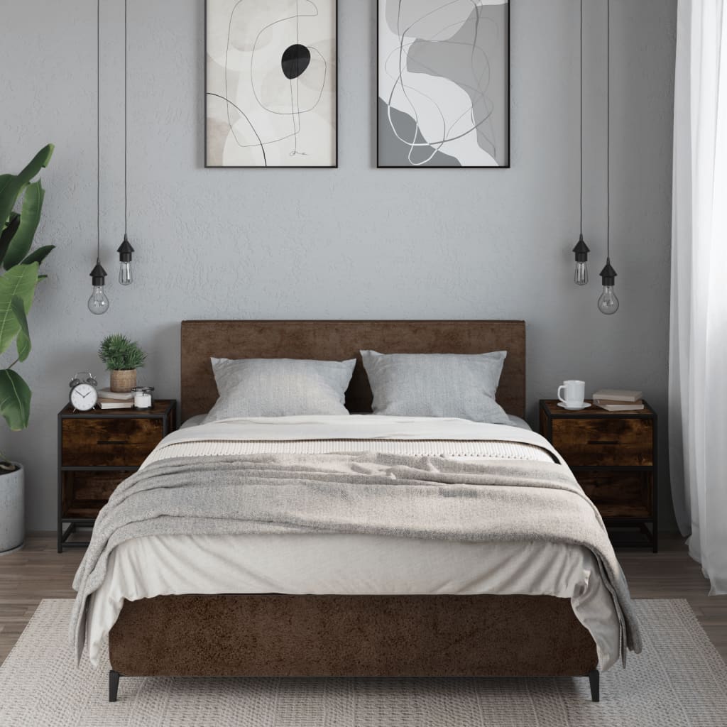 Mesas de cabeceira 2 pcs derivados de madeira cinzento sonoma