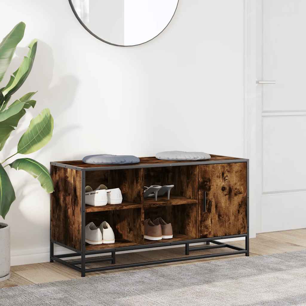 Banco para calçado sonoma 60x40x53,5 cm madeira metal cinzento