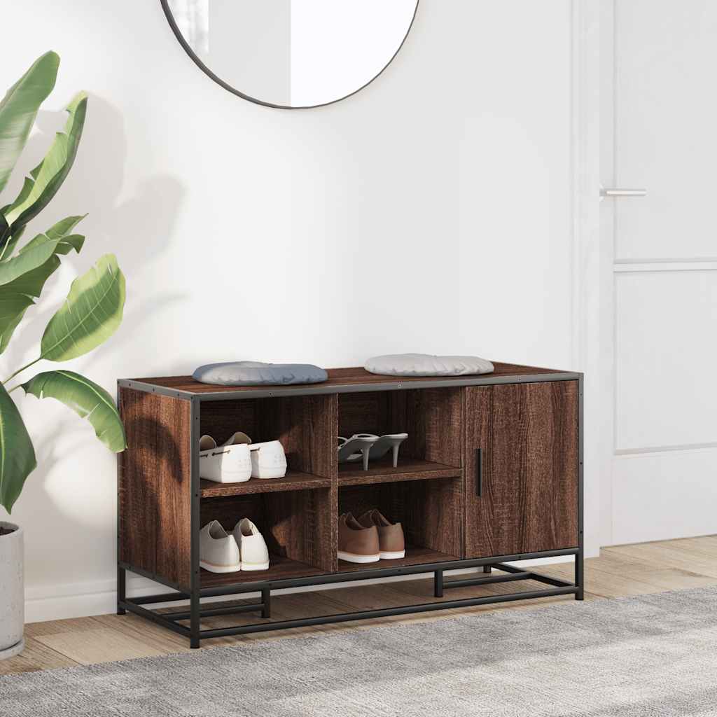 Banco para calçado sonoma 60x40x53,5 cm madeira metal cinzento