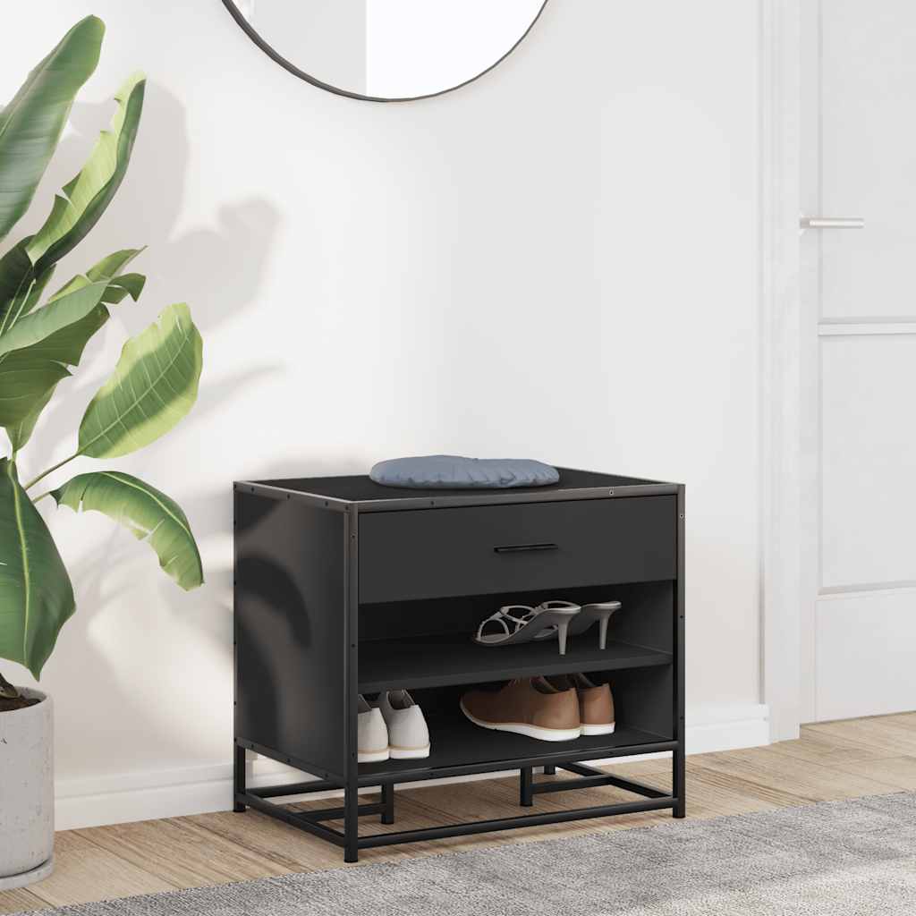 Banco para calçado sonoma 60x40x53,5 cm madeira metal cinzento