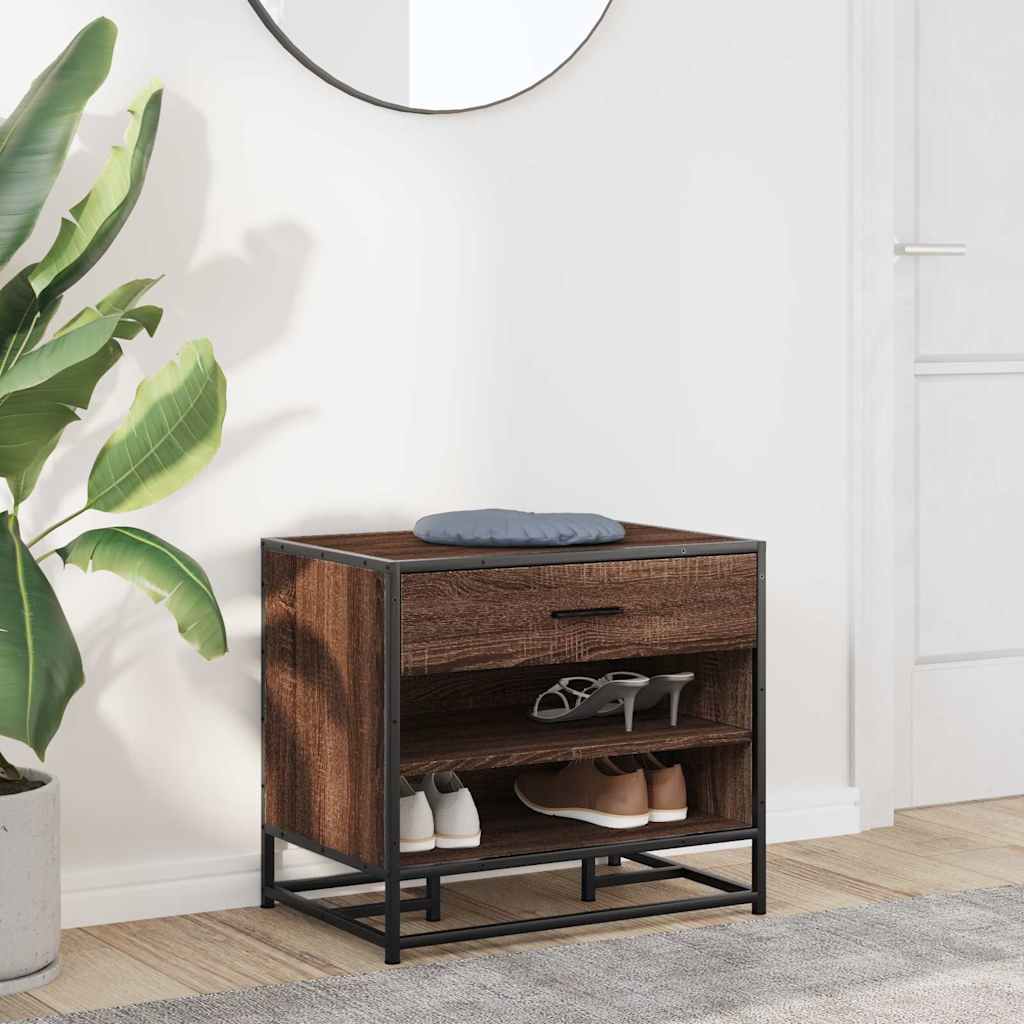 Banco para calçado sonoma 60x40x53,5 cm madeira metal cinzento