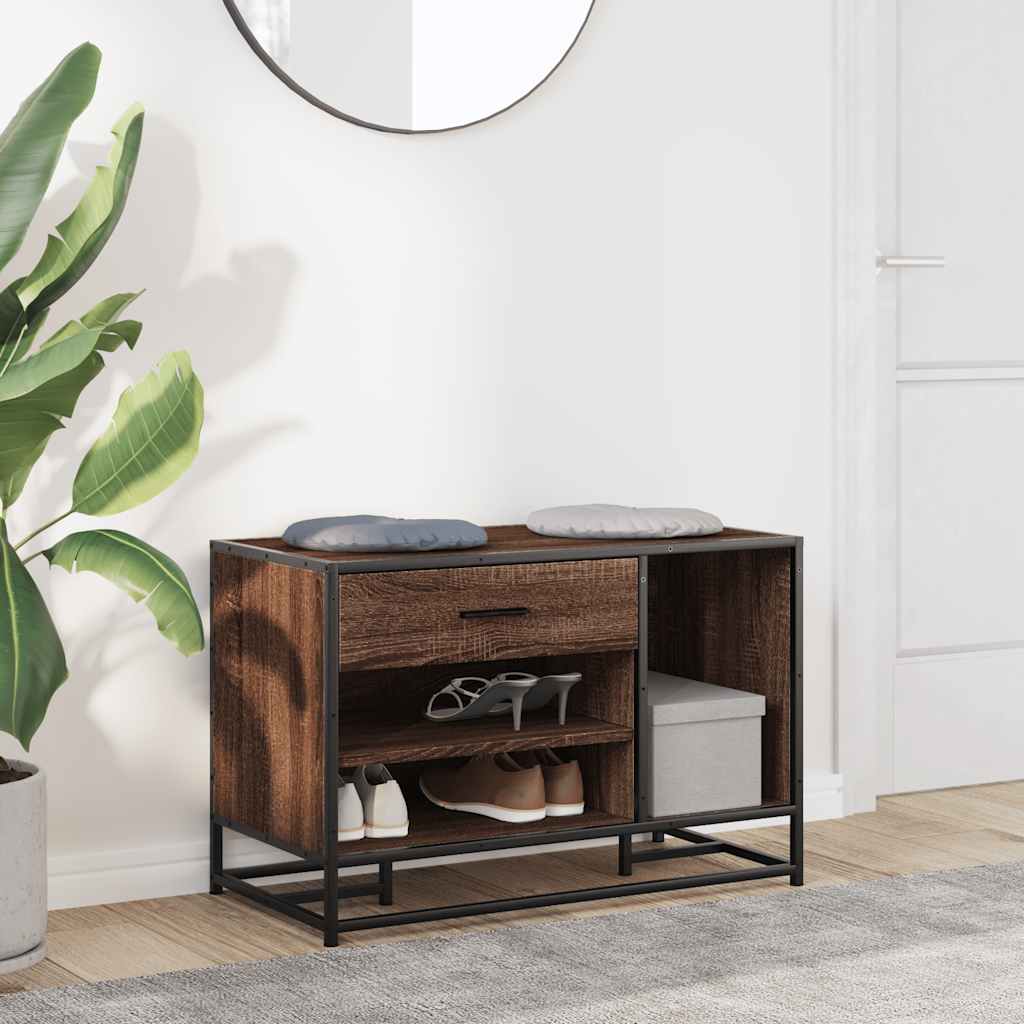 Banco para calçado sonoma 60x40x53,5 cm madeira metal cinzento