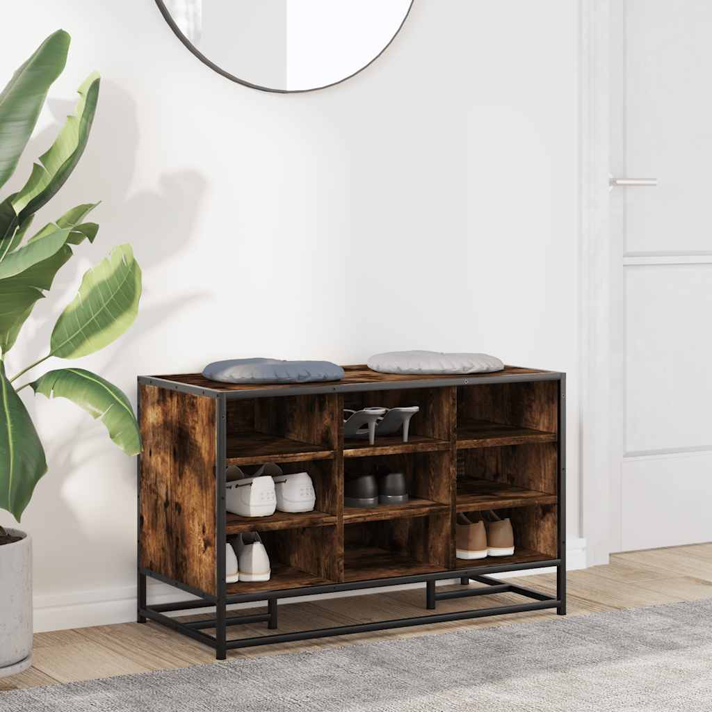 Banco para calçado sonoma 60x40x53,5 cm madeira metal cinzento