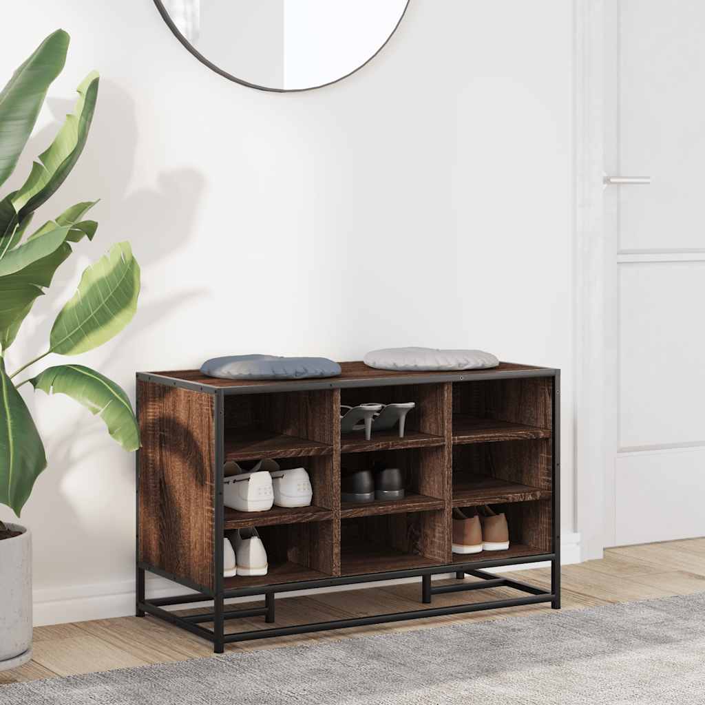 Banco para calçado sonoma 60x40x53,5 cm madeira metal cinzento