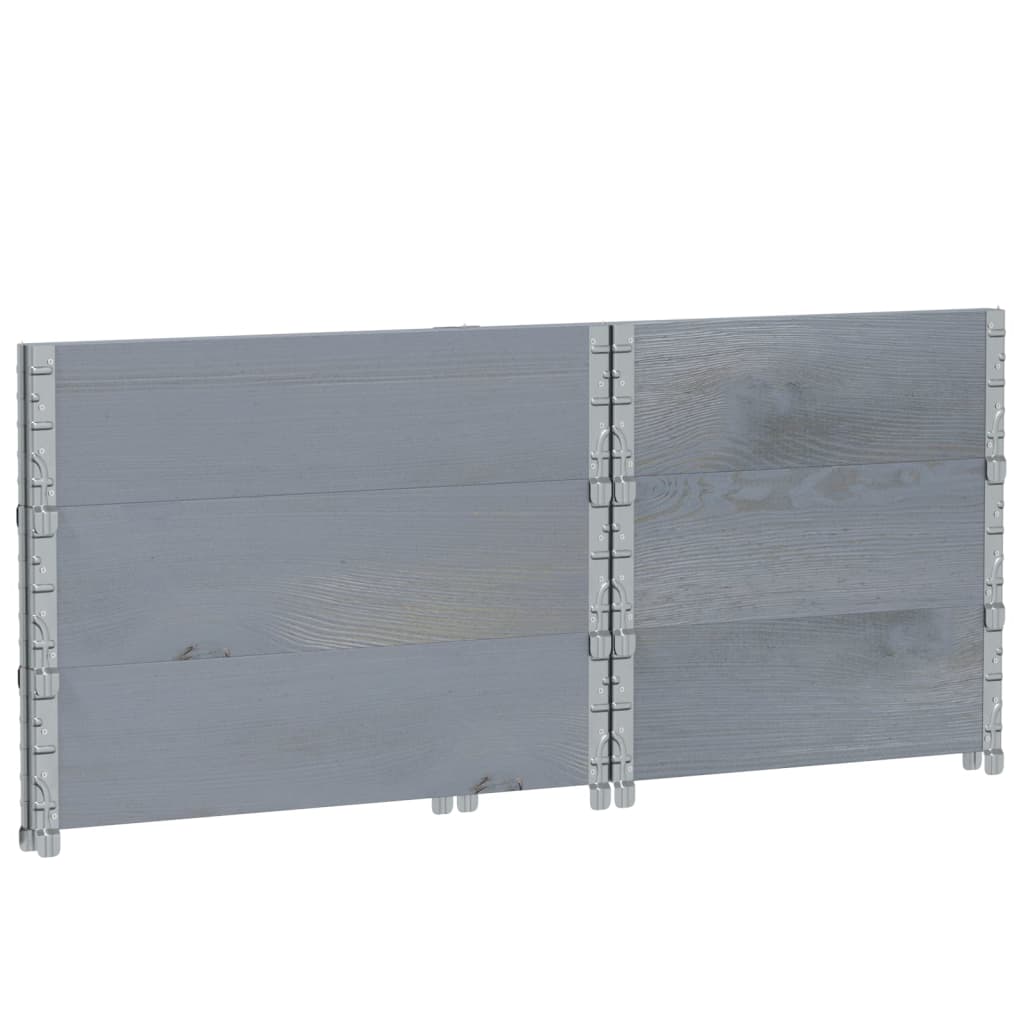 Colares p/ paletes 3 pcs 80x60 cm madeira de pinho maciça cinza