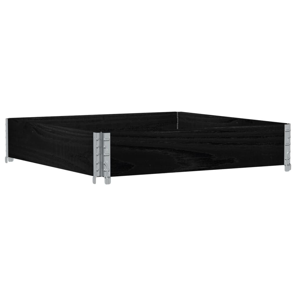 Vaso/floreira de jardim 100x100cm madeira de pinho maciça preto