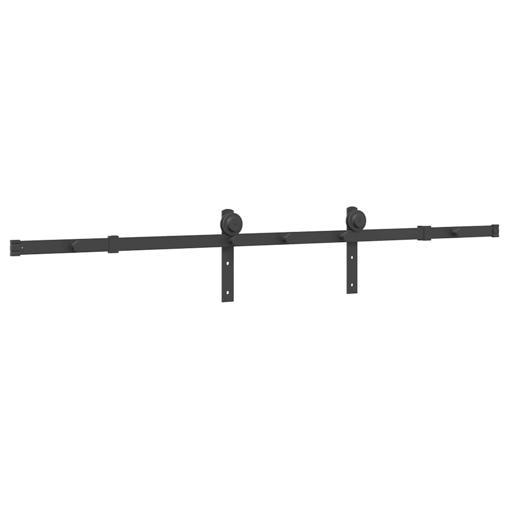 Kit de ferragens para porta deslizante 183 cm aço preto