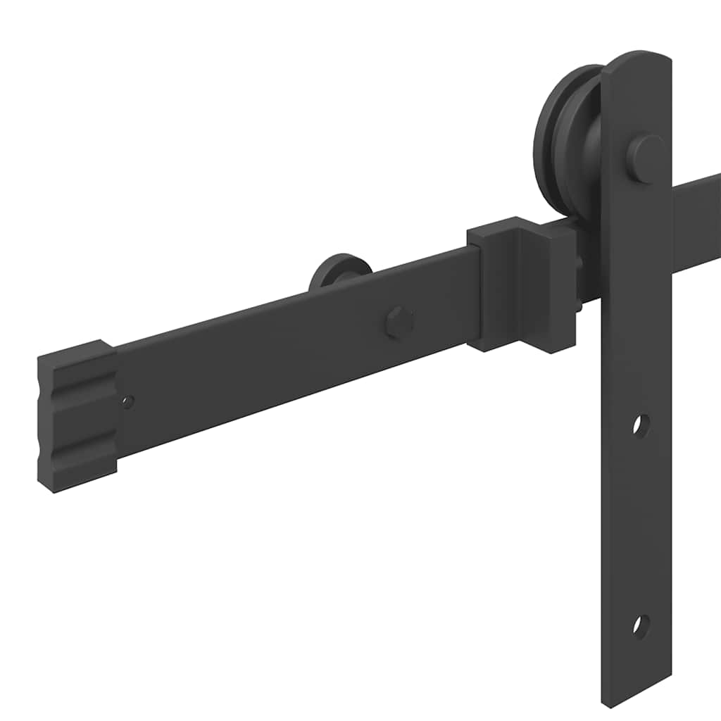 Kit de ferragens para porta deslizante 183 cm aço preto