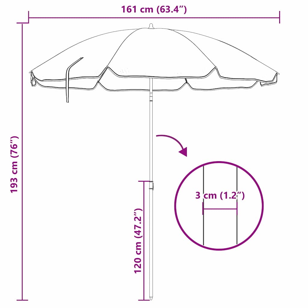 Parasol de Praia Camuflagem 161 x 193 cm Poliéster