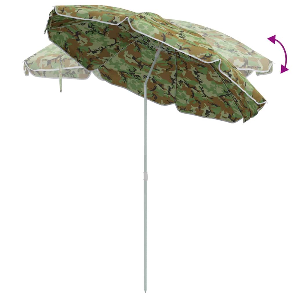 Parasol de Praia Verde 206 x 206 x 212 cm Poliéster e Metal