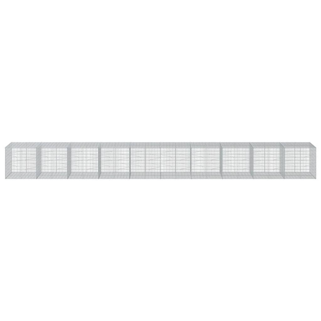 Cesto gabião com cobertura 1000x100x100 cm ferro galvanizado