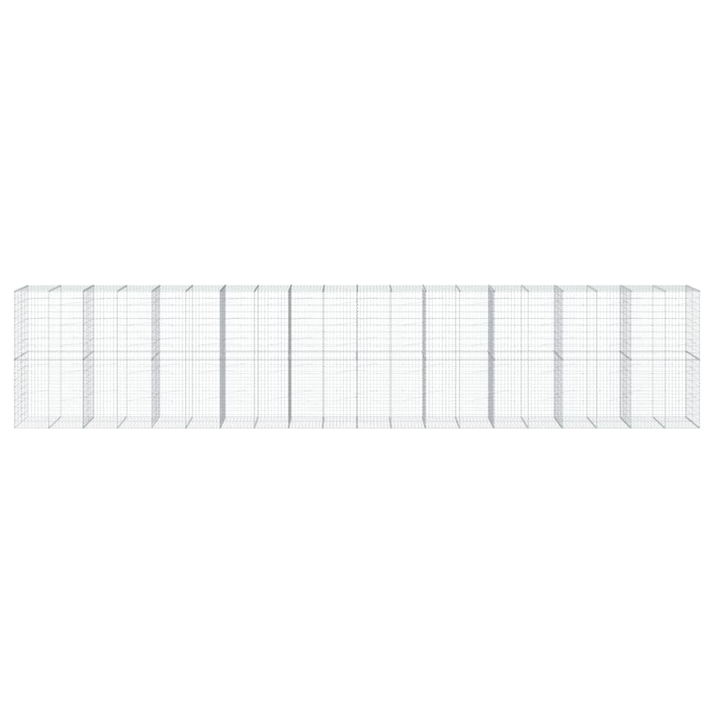 Cesto gabião com cobertura 1000x100x200 cm ferro galvanizado