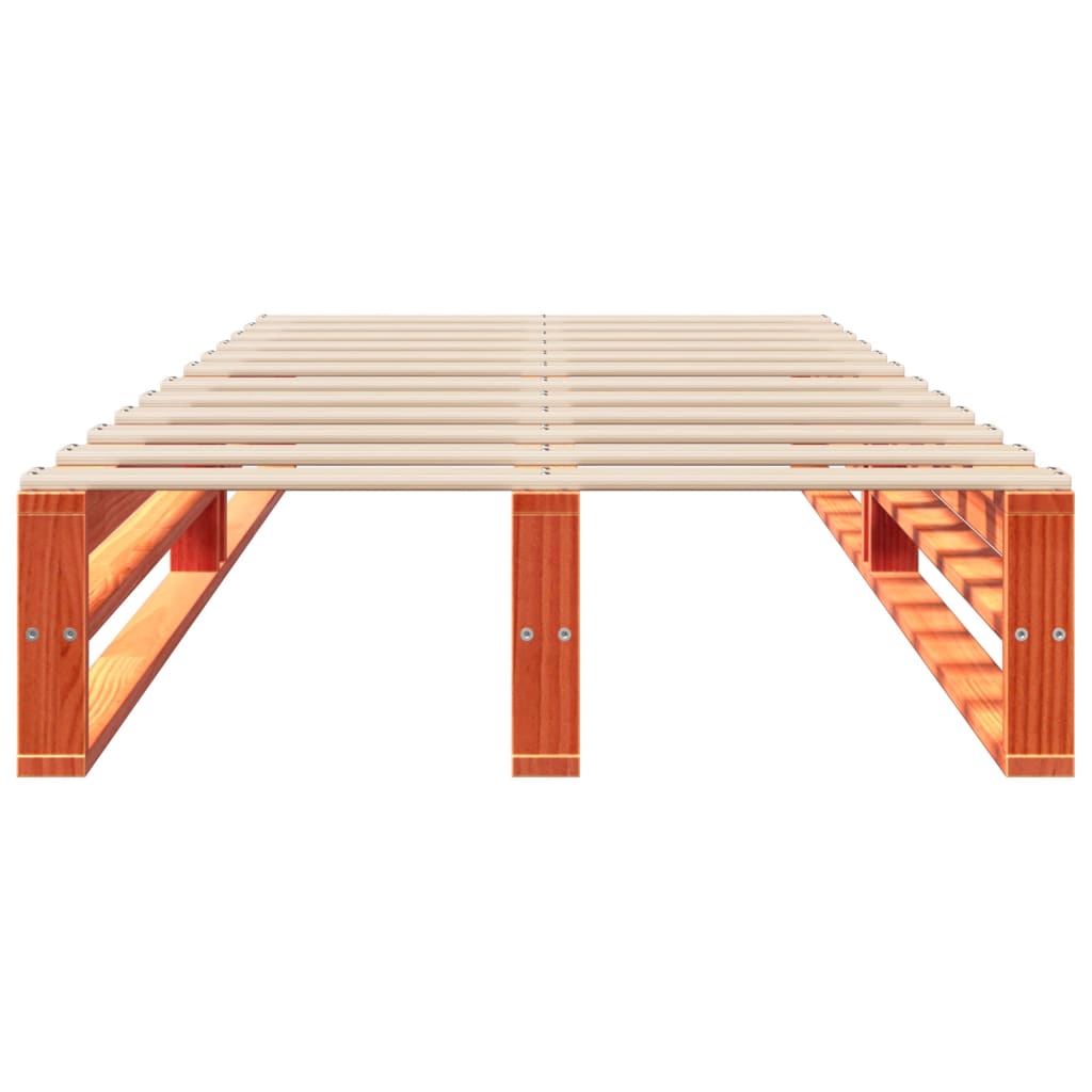 Cama sem colchão 150x200 cm madeira de pinho maciça branco