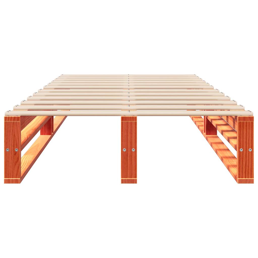 Cama sem colchão 150x200 cm madeira de pinho maciça branco