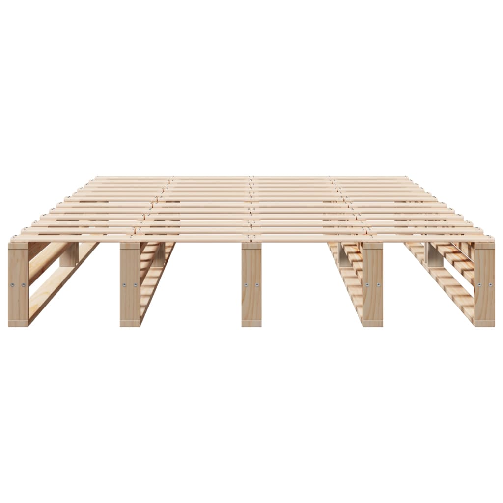 Cama sem colchão 150x200 cm madeira de pinho maciça branco