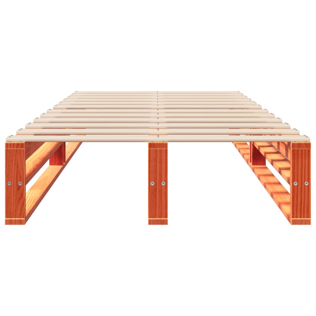 Cama sem colchão 150x200 cm madeira de pinho maciça branco