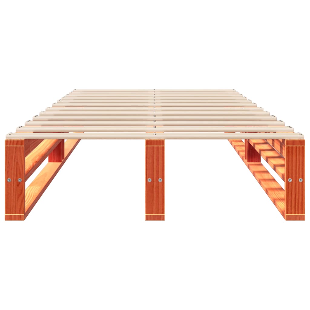 Cama sem colchão 150x200 cm madeira de pinho maciça branco