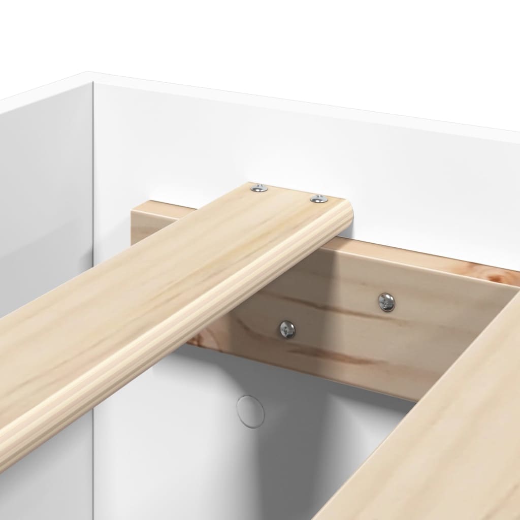 Estrutura de cama 200x200 cm derivados de madeira branco