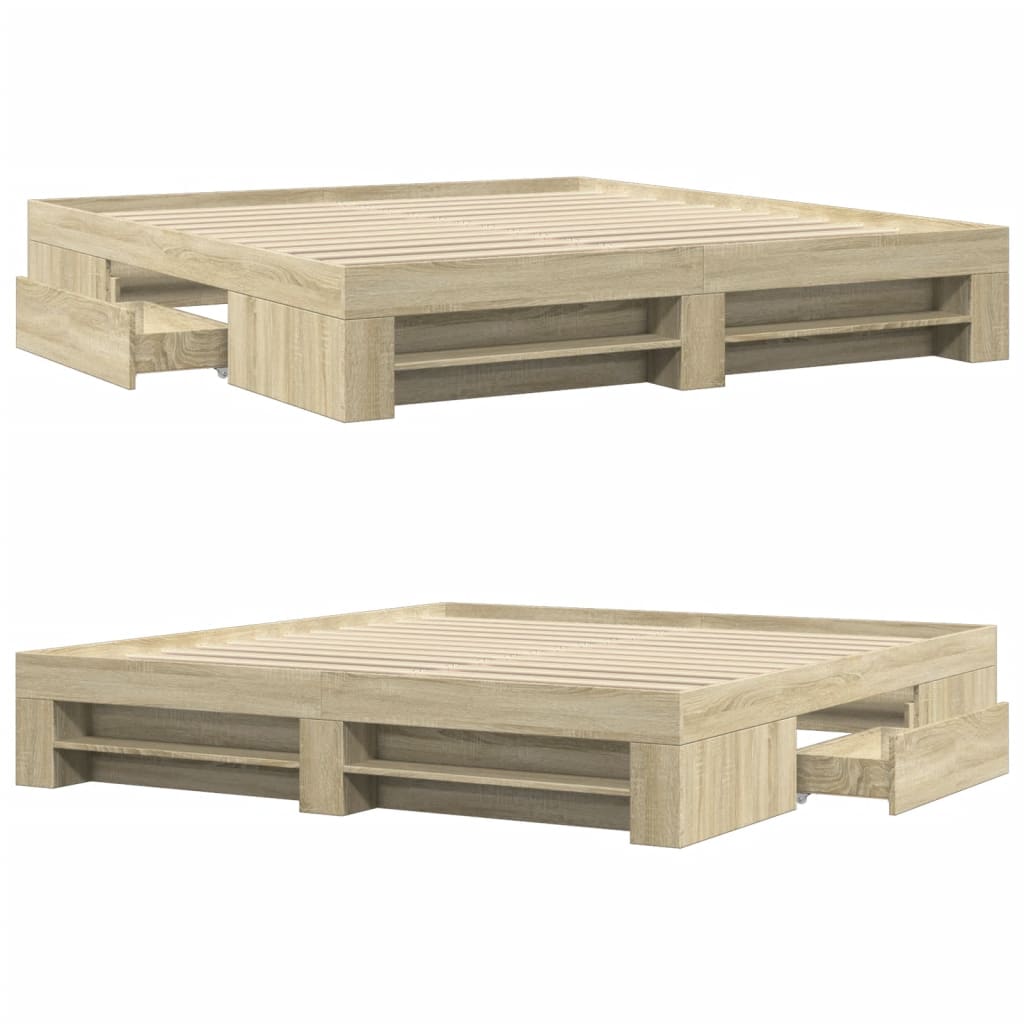 Estrutura cama s/ colchão 180x200cm carvalho sonoma