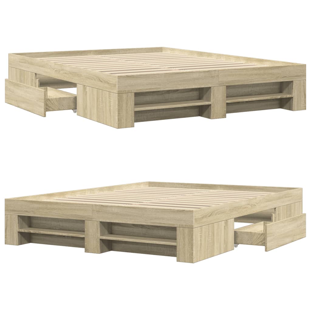 Estrutura cama s/ colchão derivados de madeira carvalho sonoma