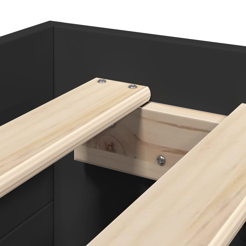 Estrutura de cama 75x190 cm derivados de madeira preto