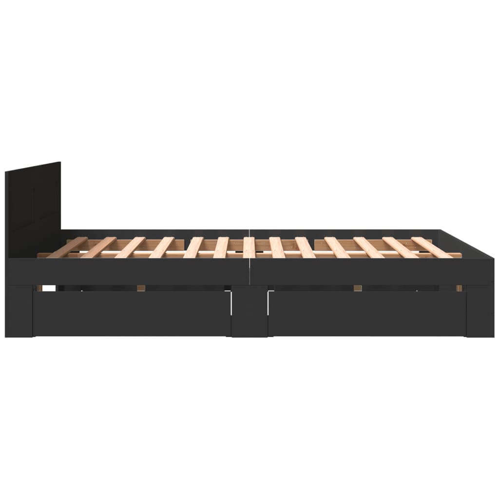 Estrutura cama c/ cabeceira sem colchão 160x200 cm preto