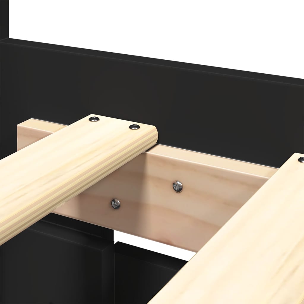 Estrutura cama c/ cabeceira sem colchão 160x200 cm preto