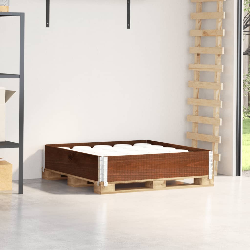 Colar para paletes 100x100 cm madeira de pinho maciça castanho