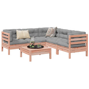 6 pcs conj. sofás jardim c/ almofadões madeira abeto-de-douglas