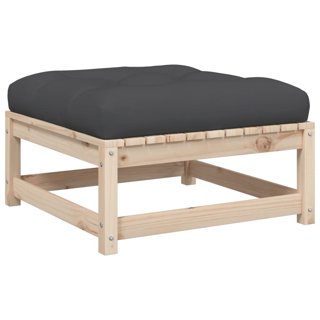 10 pcs conjunto sofás jardim c/ almofadões madeira pinho maciço