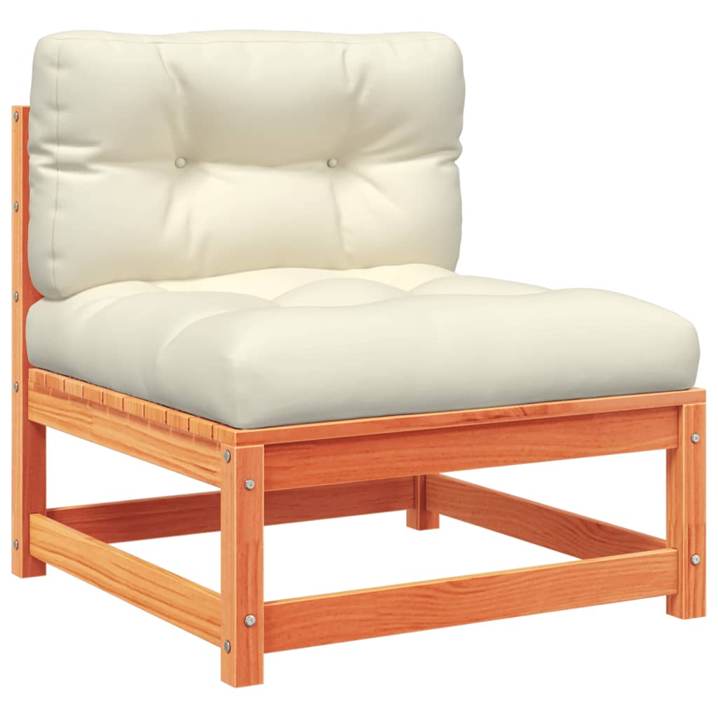 10pcs conj. sofás jardim c/almofadões pinho maciço castanho mel