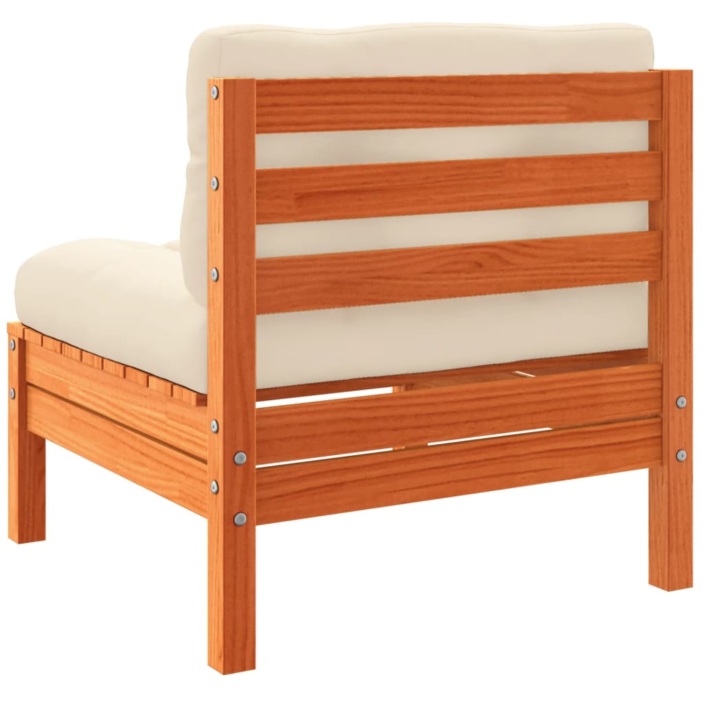 10pcs conj. sofás jardim c/almofadões pinho maciço castanho mel