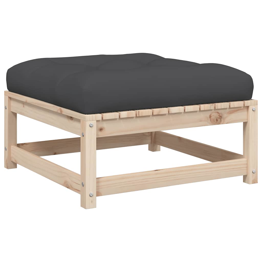 10 pcs conjunto sofás jardim c/ almofadões madeira pinho maciço