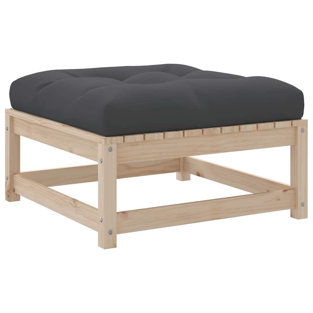 10 pcs conjunto sofás jardim c/ almofadões madeira pinho maciço