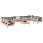 11pcs conj. sofás jardim c/ almofadões madeira abeto-de-douglas