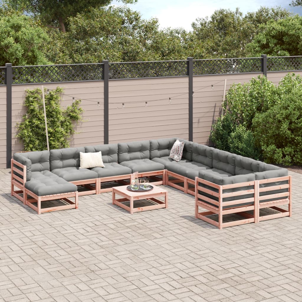 12 pcs conjunto sofás jardim madeira abeto-de-douglas