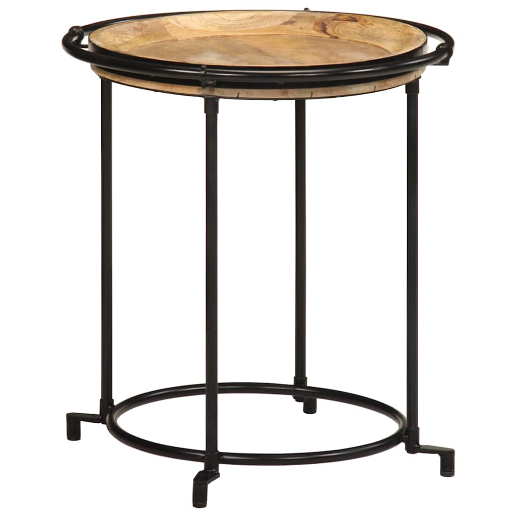 2 pcs Conjunto de mesa de apoio madeira de mangueira maciça