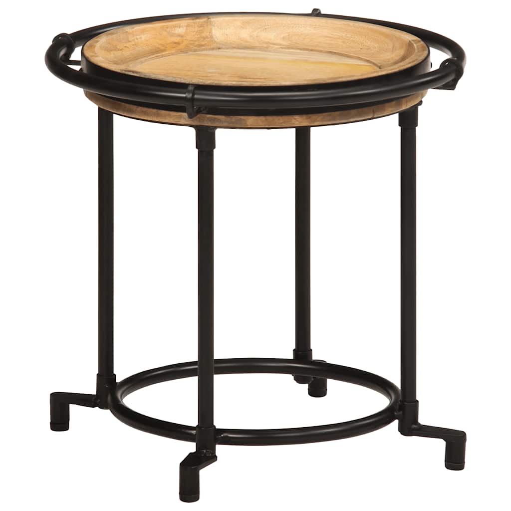 2 pcs Conjunto de mesa de apoio madeira de mangueira maciça