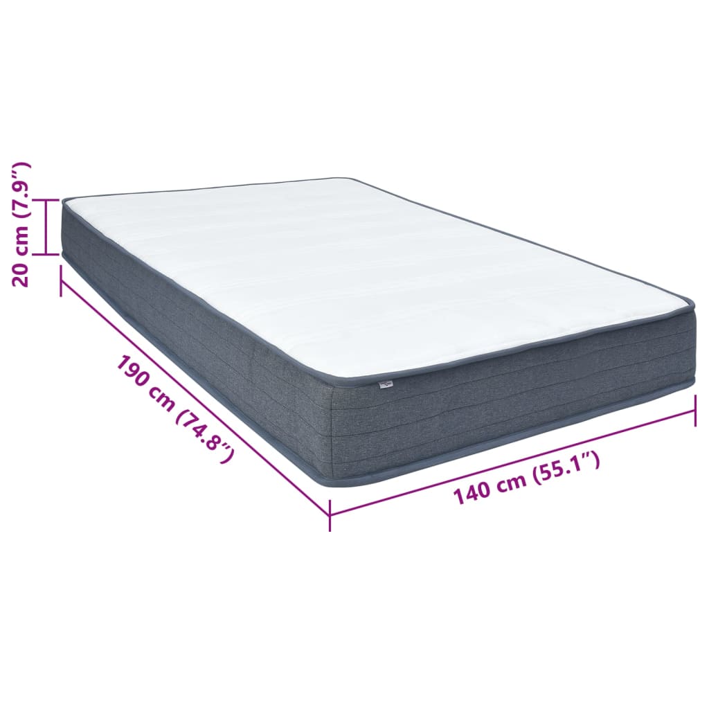 Colchão para cama box spring 190x140x20 cm maciez média tecido