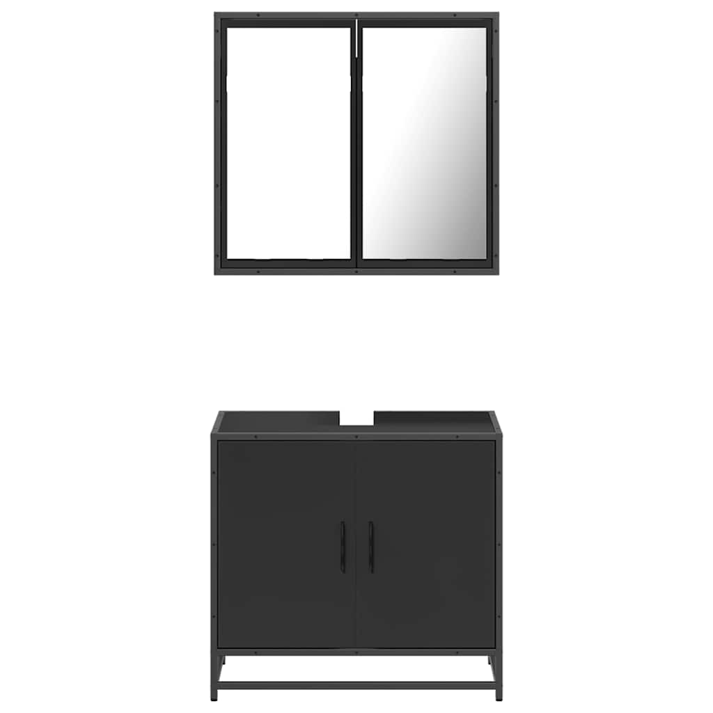 2 pcs conjunto móveis casa de banho derivados de madeira preto