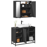 2 pcs conjunto móveis casa de banho derivados de madeira preto
