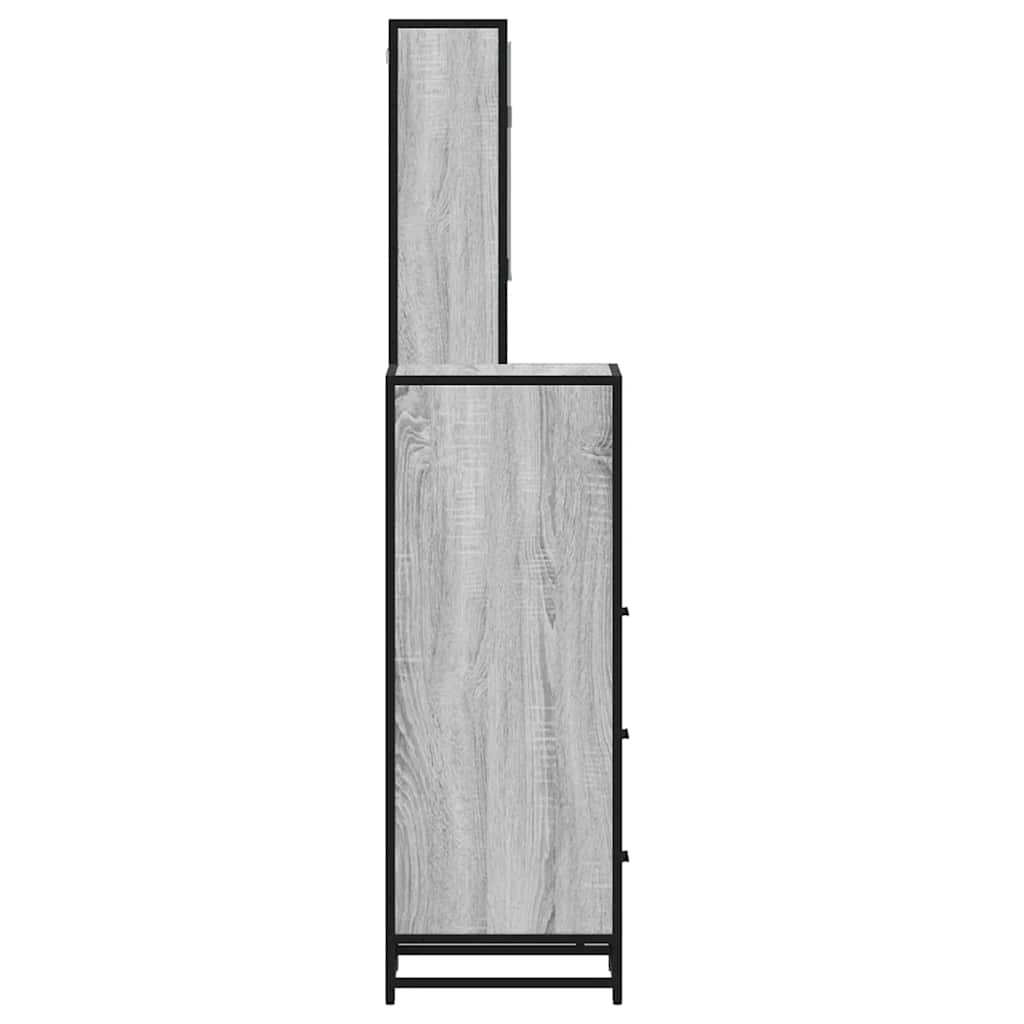 3 pcs Conjunto móveis casa de banho madeira proc. cinza sonoma