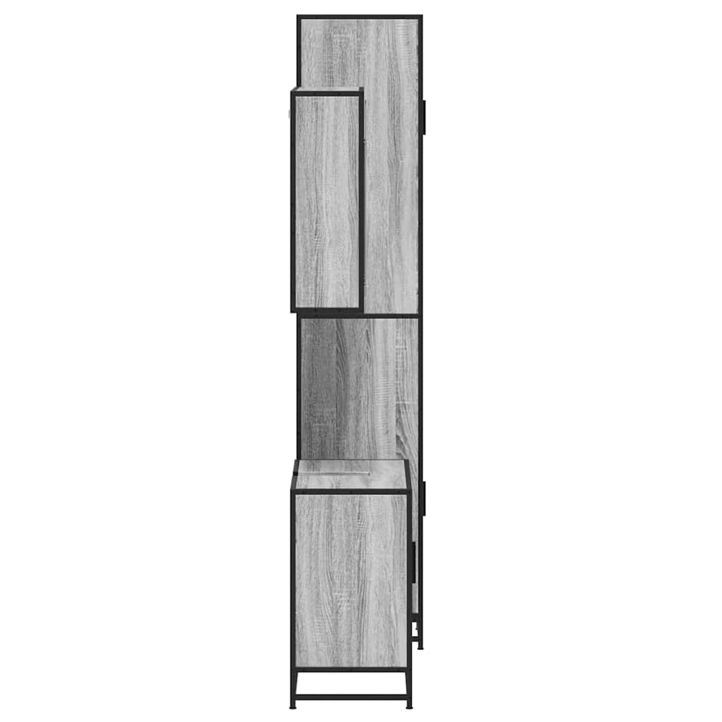 3 pcs Conjunto móveis casa de banho madeira proc. cinza sonoma