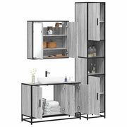 3 pcs Conjunto móveis casa de banho madeira proc. cinza sonoma