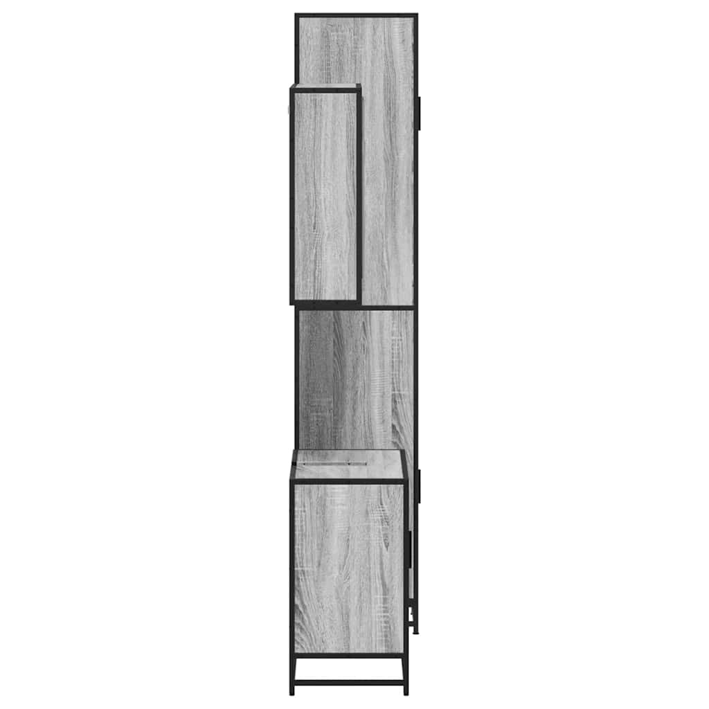 3 pcs Conjunto móveis casa de banho madeira proc. cinza sonoma